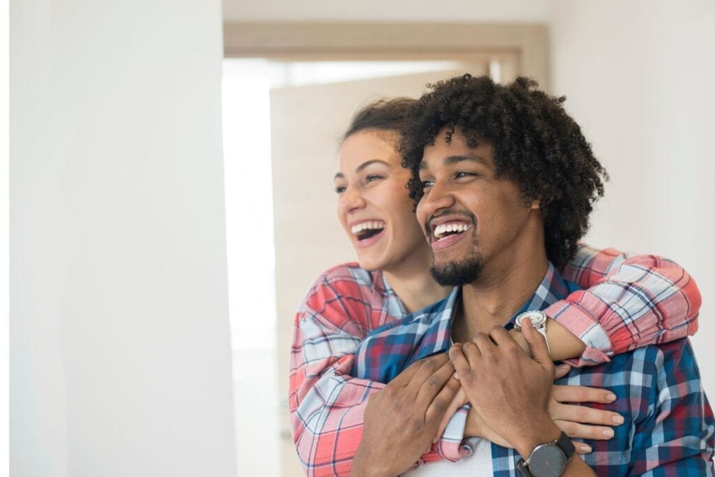 Couple hugging