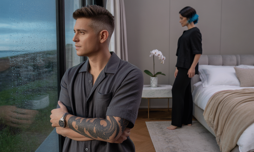 Spouse feeling emotionally distant while partner stays distracted, symbolizing drifting connection