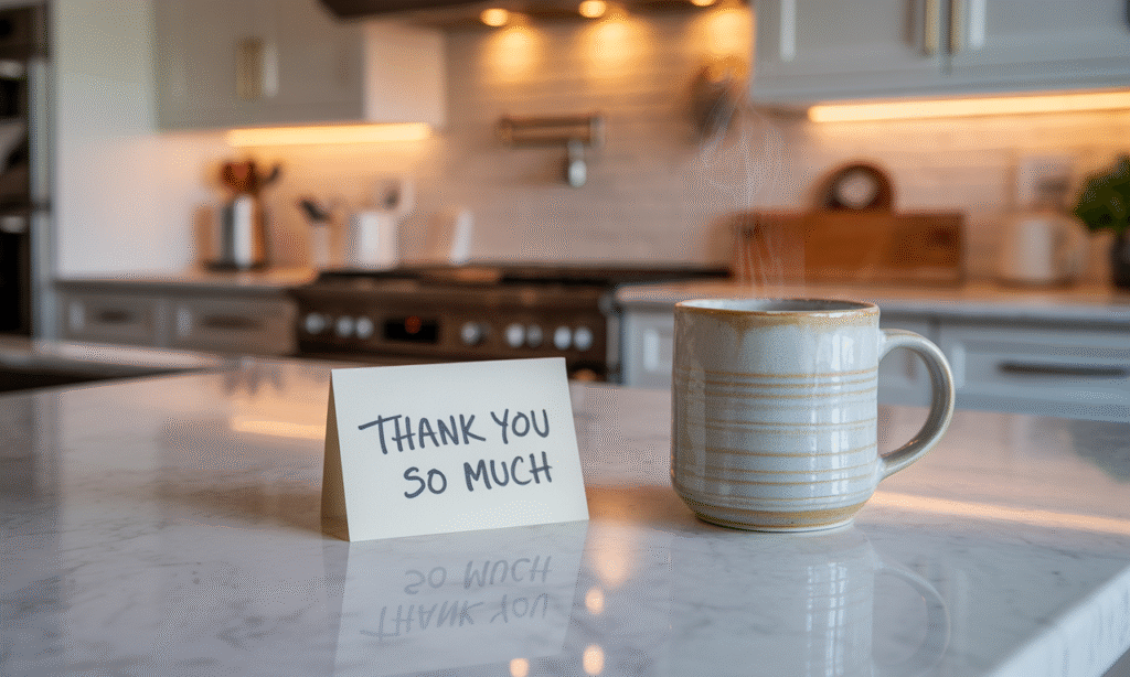 A handwritten note from one spouse thanking the other, symbolizing daily gratitude in marriage.