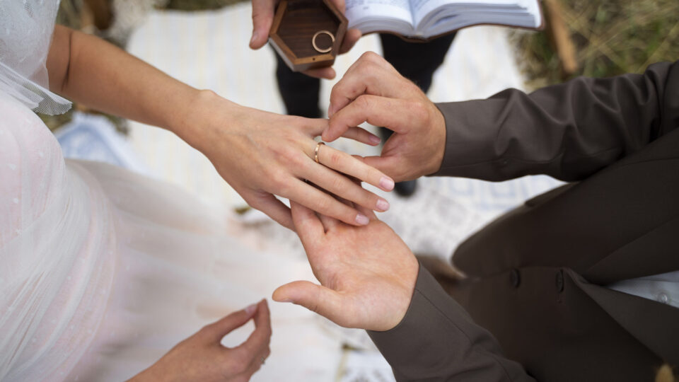 Engagement ring on an open Bible, symbolizing a Christ-centered marriage decision. Engagement ring on an open Bible, symbolizing a Christ-centered marriage decision.