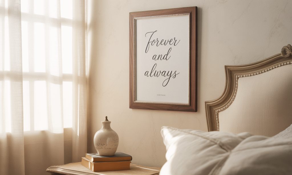 Framed handwritten wedding vows as a daily reminder of commitment