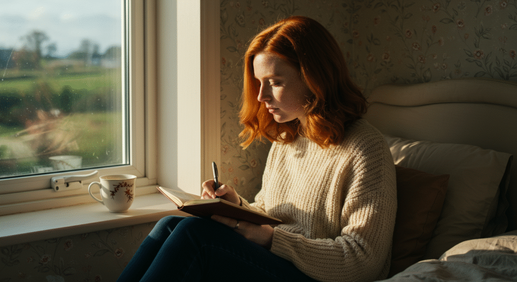 Spouse reflecting and journaling emotions to begin healing from emotional neglect