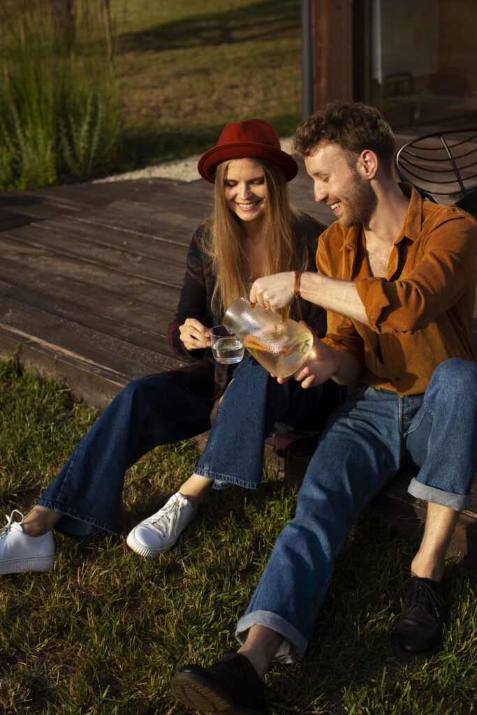 Married couple enjoying an evening together, keeping romance alive with routine
