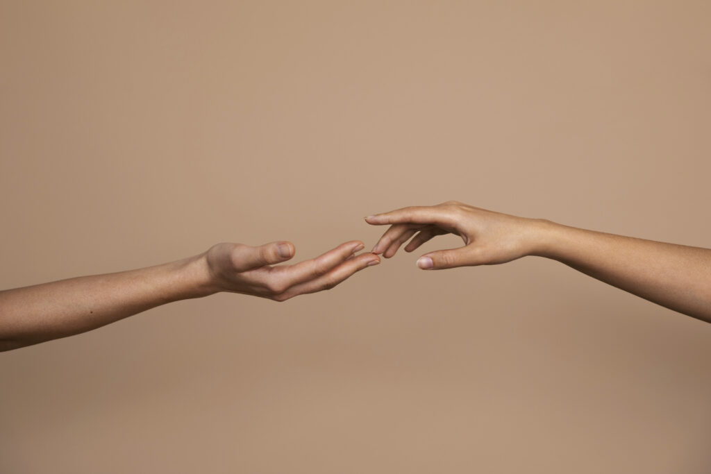 Symbolic image of emotional distance and tension between spouses