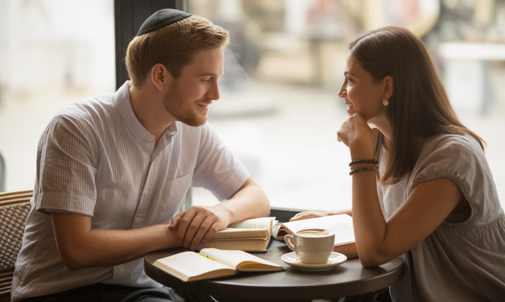 Notebook and religious texts from two faiths showing couple’s effort to find spiritual compromise