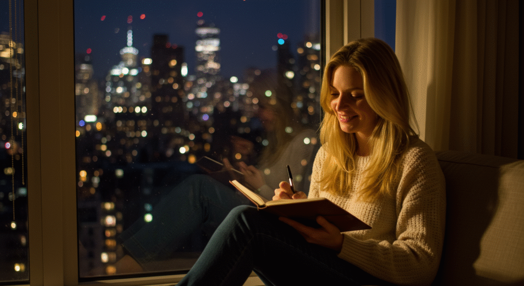 Man or woman journaling in solitude, processing personal growth and spiritual self-examination