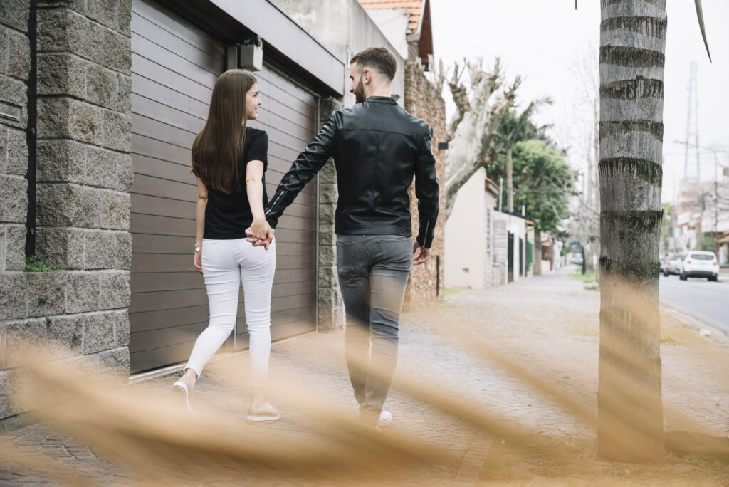 Couple reconnecting on a peaceful walk, symbolizing renewed intimacy through small steps