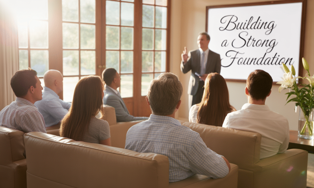 Married couples taking part in a Christian marriage study, modeling spiritual growth