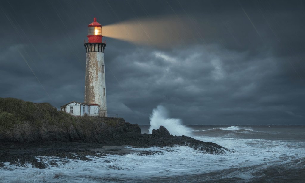 Lighthouse representing vigilance and guidance in the face of cultural and emotional storms