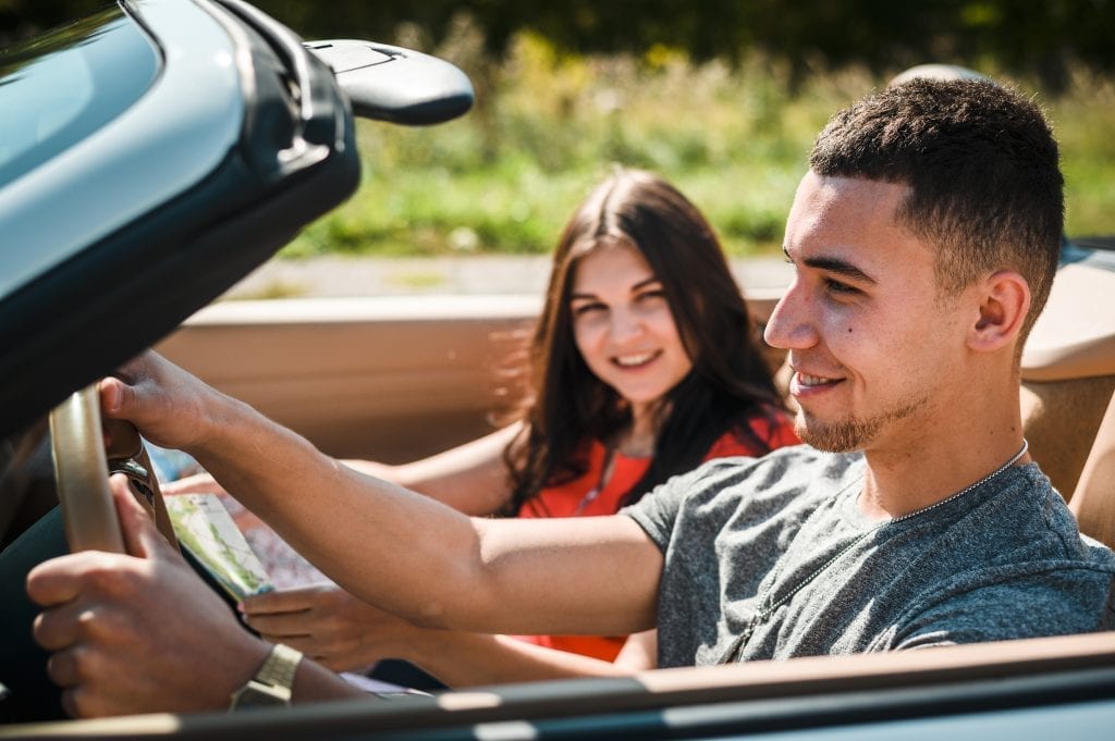 Couple driving peacefully in a clean car, symbolizing emotional clarity and connection in marriage