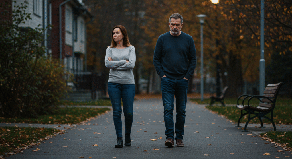 Married couple setting boundaries and walking away from unhealthy influence