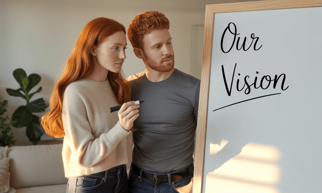 Partners articulating and agreeing on their shared sacred vision for marriage