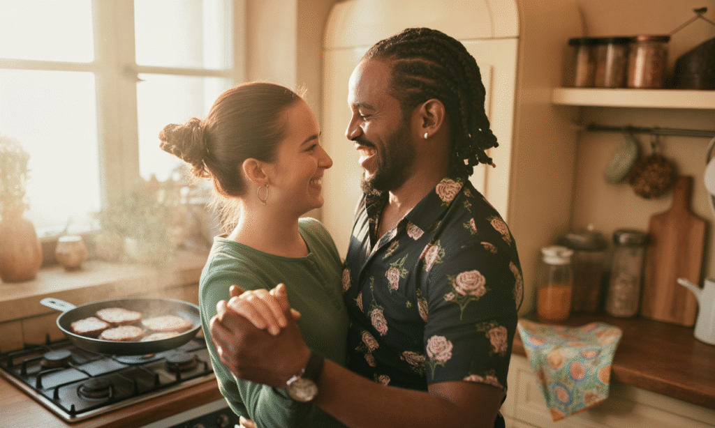 Joyful couple rediscovering delight in each other through shared activities.