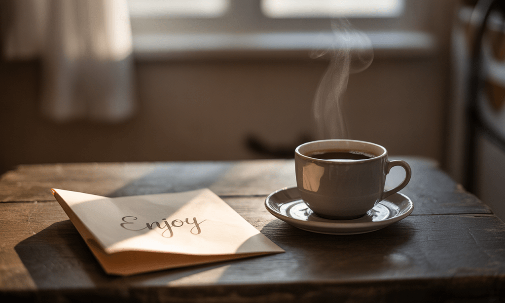 Simple act of service like preparing coffee to start the day with thoughtfulness