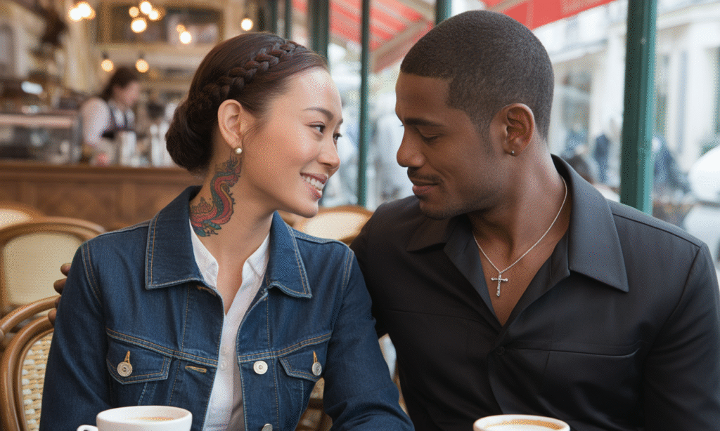 Couple navigating relationship dynamics—excitement versus emotional depth