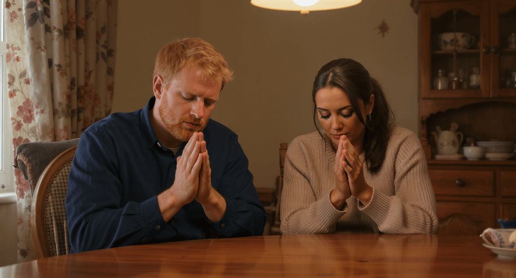 Christian couple inviting God into a conversation about emotional safety