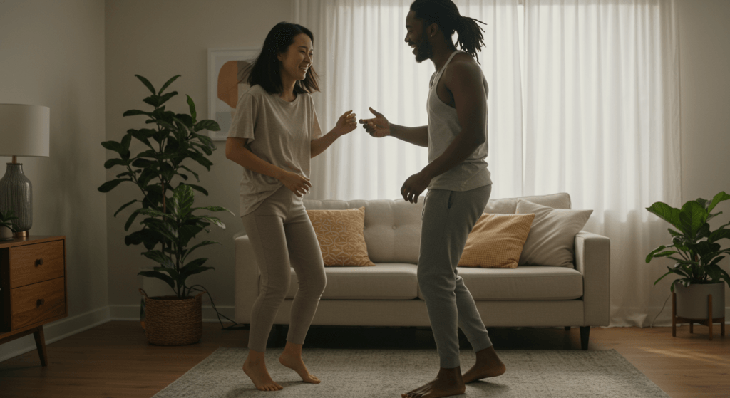 Spontaneous joy flourishing in a safe and emotionally protected relationship