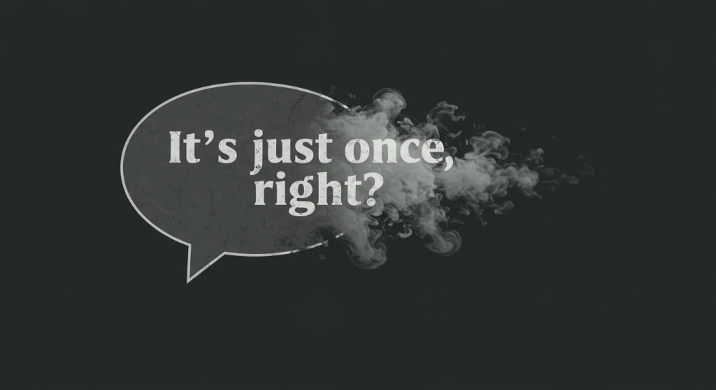 Representation of how the idea of “just once” can quickly disappear trust in a relationship