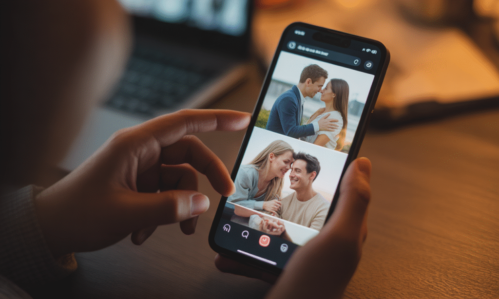 Person comparing their marriage to idealized relationships online