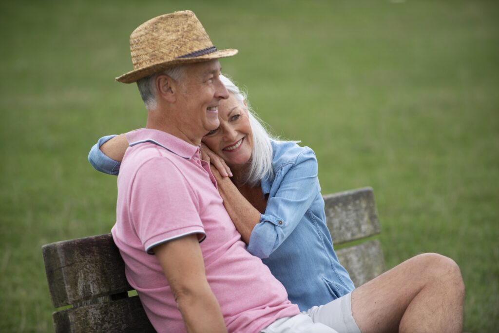 Elderly couple reflecting on years of consistent date nights