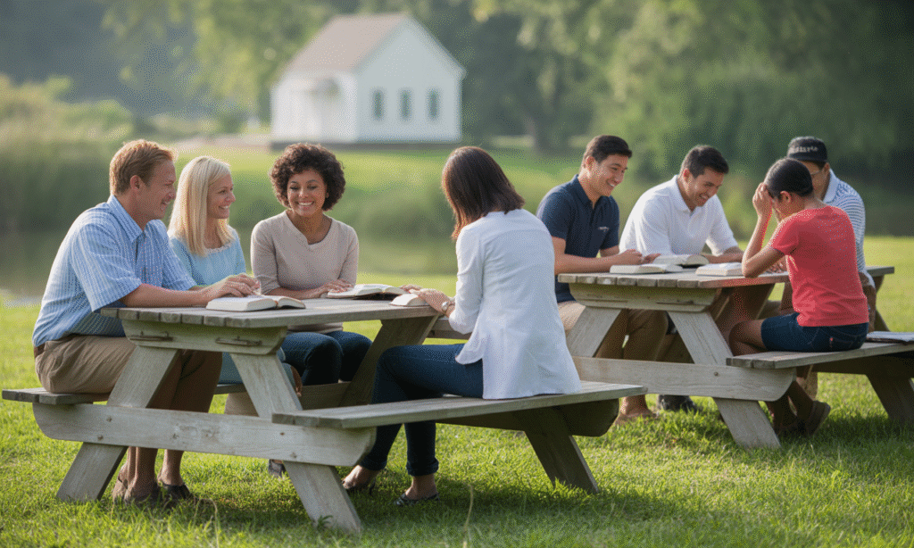 Couples at a Christian marriage retreat