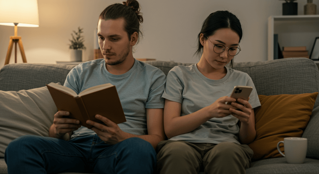 Comfortable silence and emotional closeness during busy individual moments