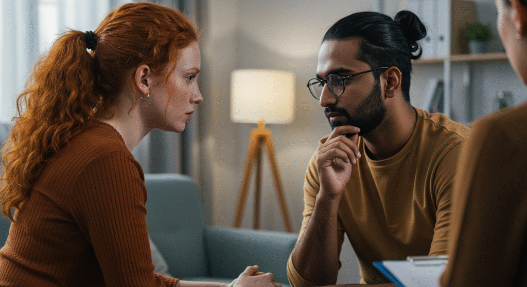 Exploring deeper emotional triggers in a marriage counseling setting
