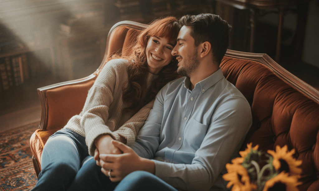 Reconnected couple sharing a quiet moment after emotional clarity