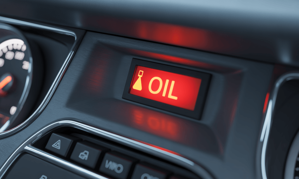 Car dashboard showing oil change warning, representing emotional maintenance reminders in marriage