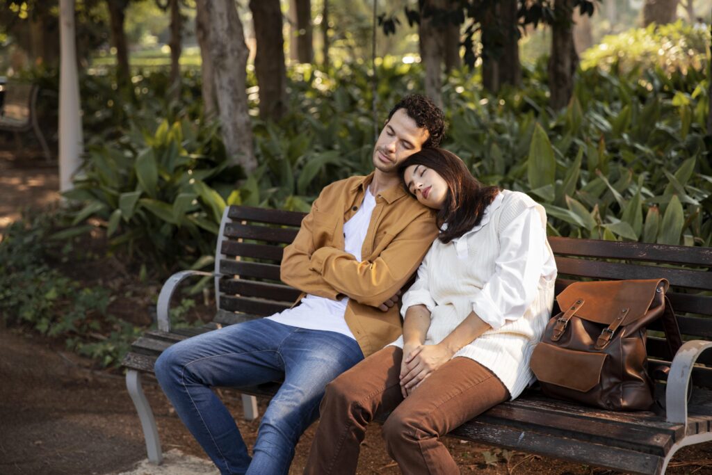Spouse offering silent support during a difficult emotional season. 