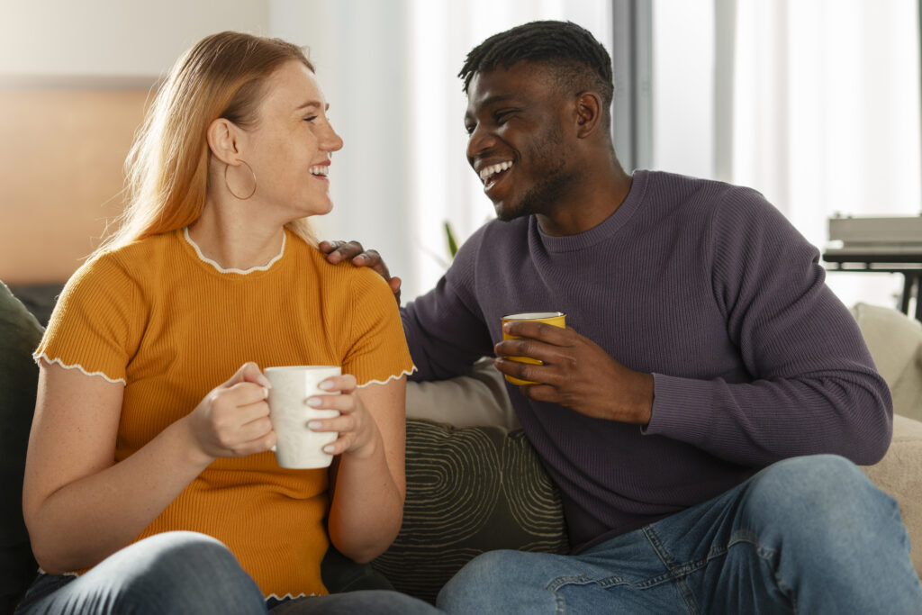 Married couple connecting through deep conversation and intentional presence