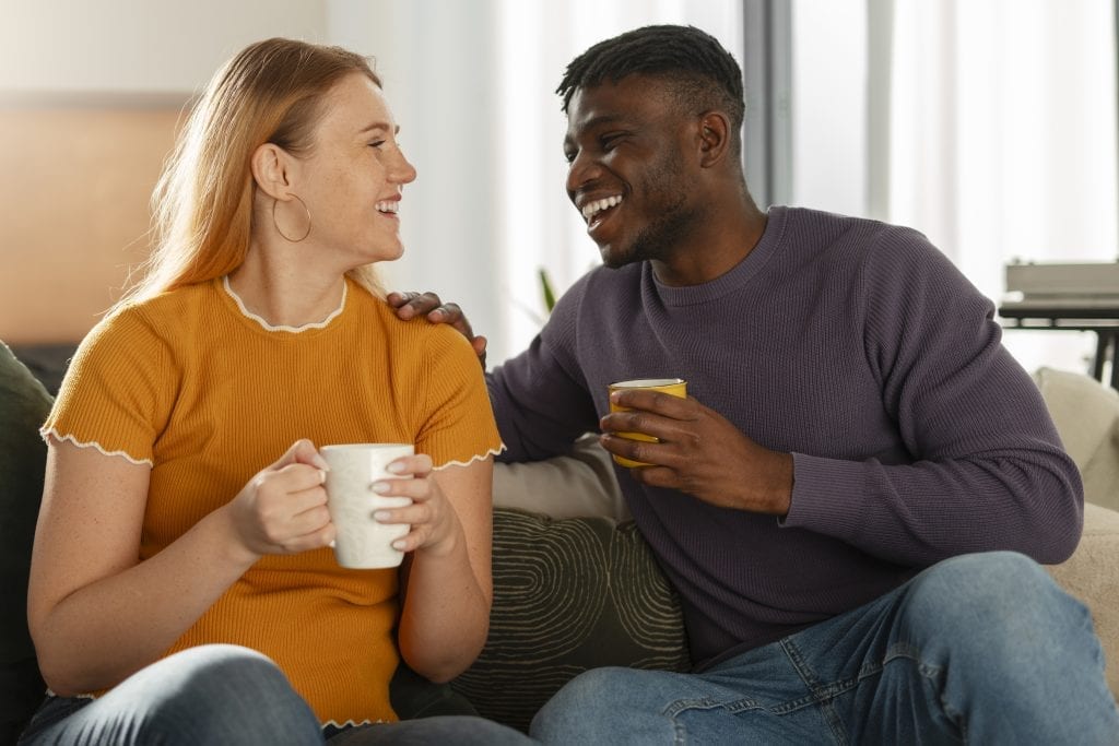 Married couple practicing the courage to say no in their relationship.