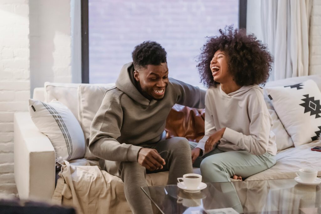 Married couple taking a few intentional minutes to connect without distractions