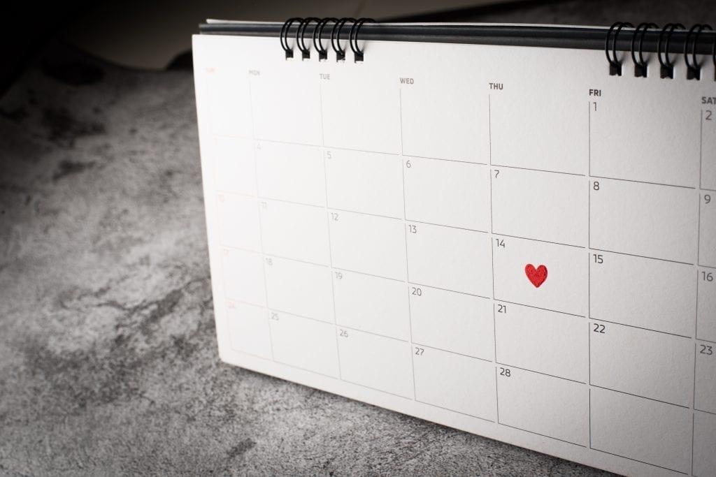 Visual representation of consistent acts of love over time in a busy marriage