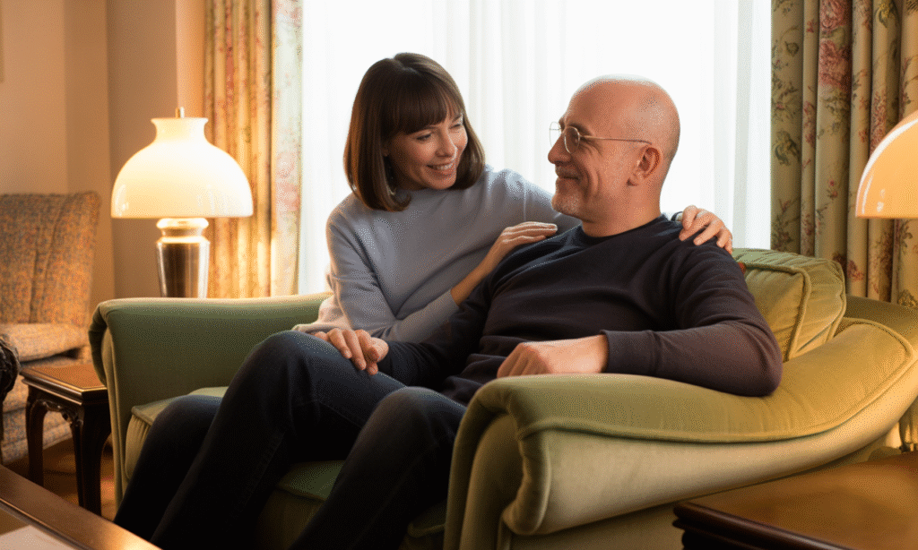 Couple deepening their emotional intimacy through intentional conversation”