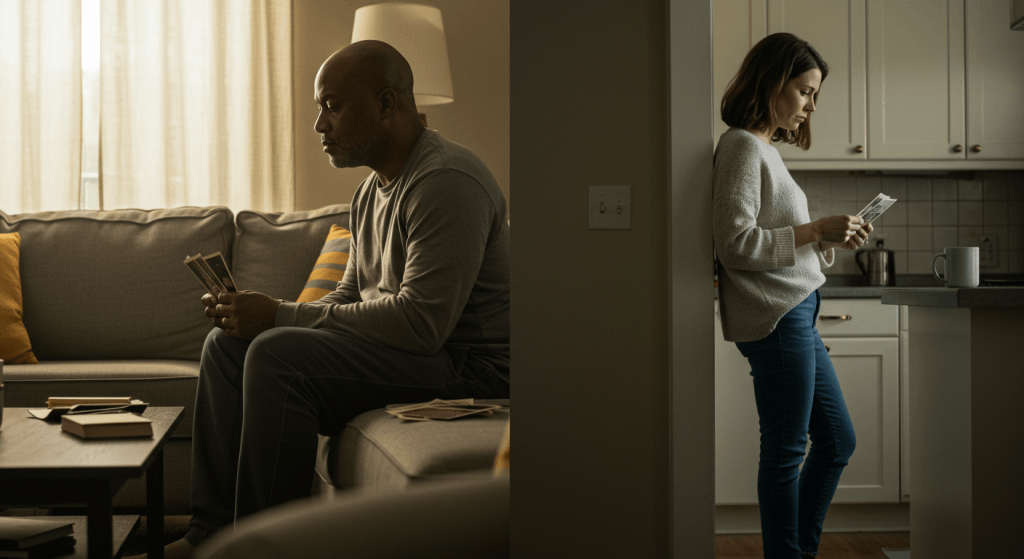 Emotional distance caused by years of unexamined marriage habits.