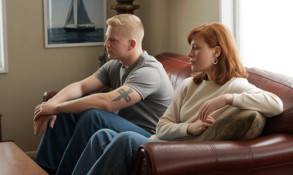 Emotional distance and tension between married spouses