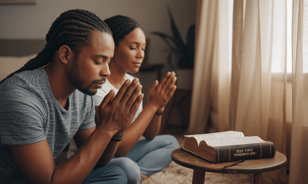 Faith-filled couple inviting God to reshape their marriage narrative.