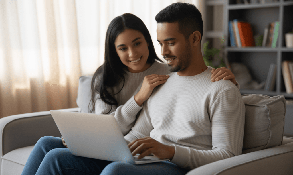 Married couple setting and reviewing goals that reflect their dreams.