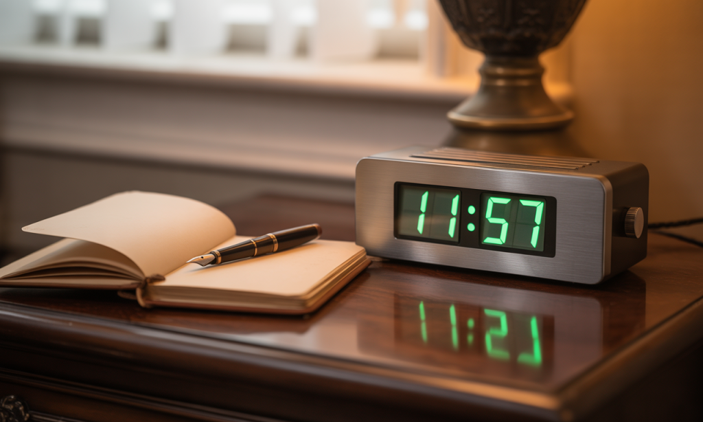 Clock and journal side by side, symbolizing the urgency and opportunity of growth in marriage