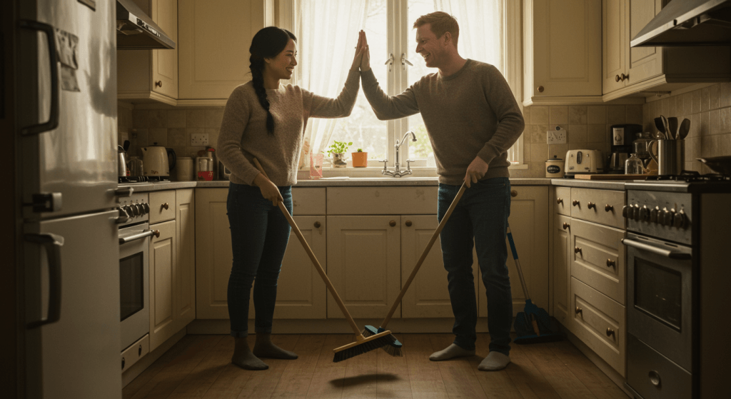 Married couple embracing opposite strengths to build teamwork and connection