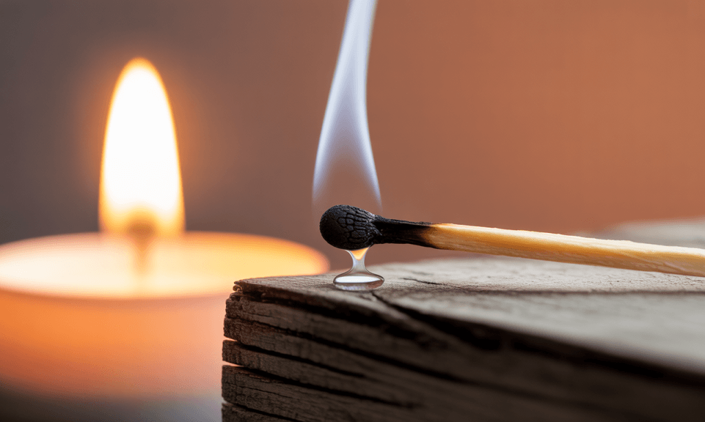 A match almost lit but extinguished, symbolizing stopping reactivity before it escalates in marriage.