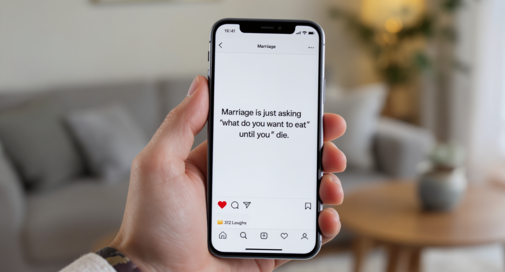 Online culture praising sarcasm about relationships, reinforcing emotional disloyalty.