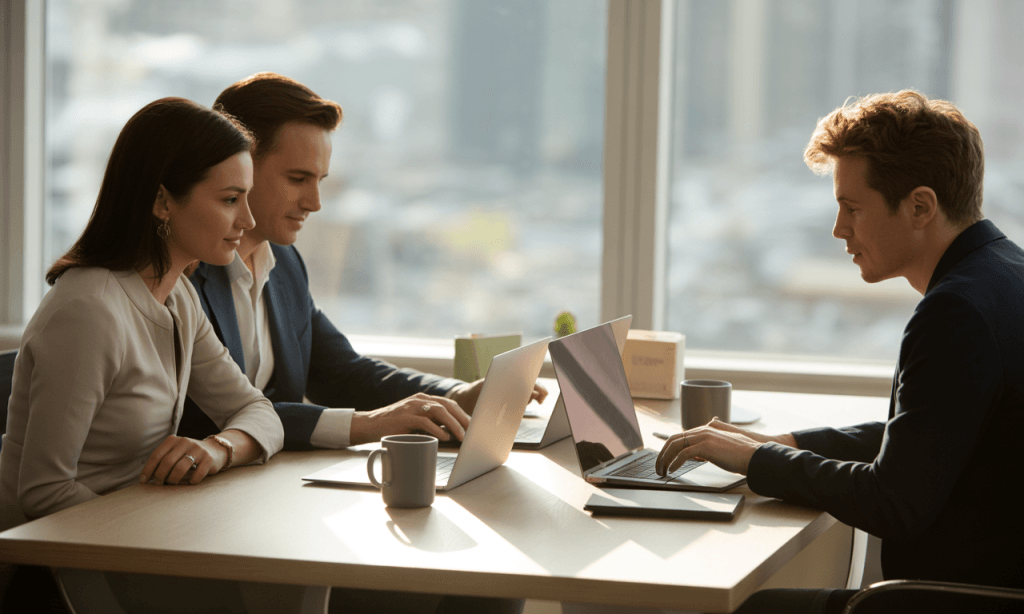 Marriage and work compared side by side, showing shared effort and responsibility.