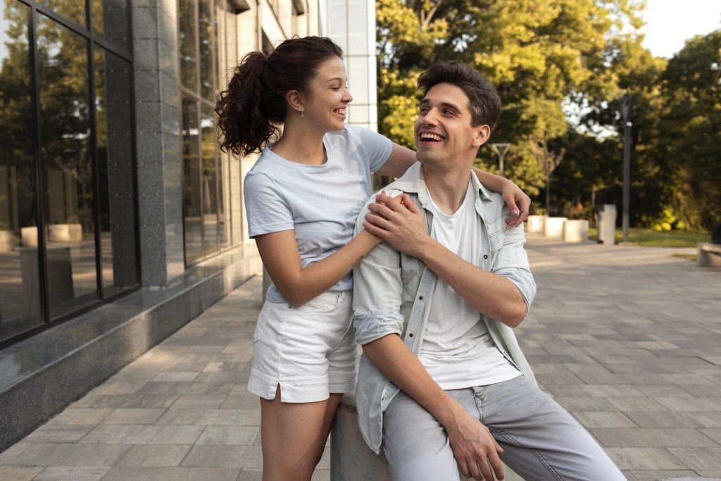 Couple breaking free from settling and moving toward thriving marriage.