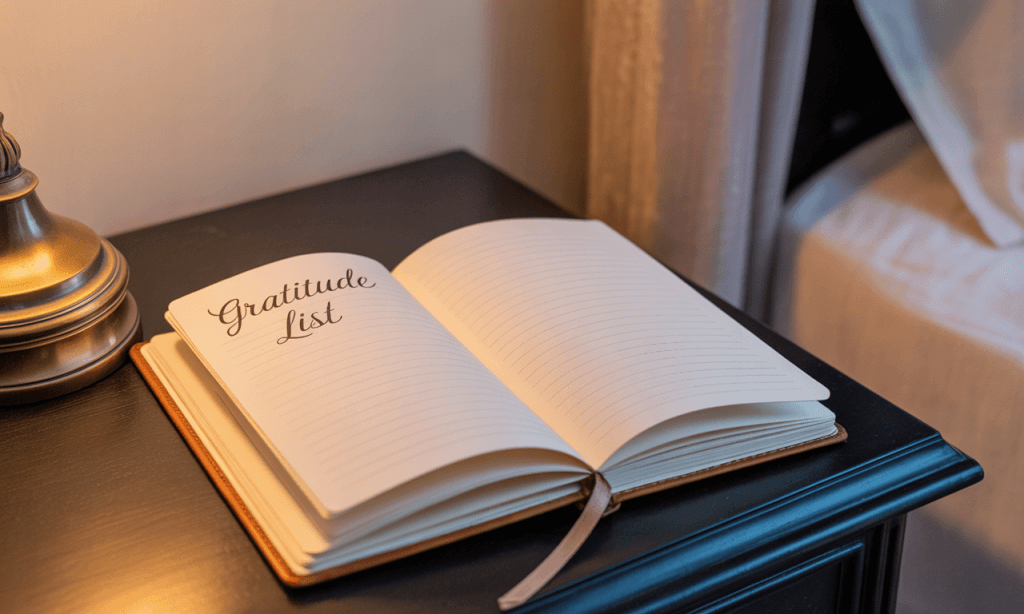 Gratitude journal tracking positive moments in marriage.
