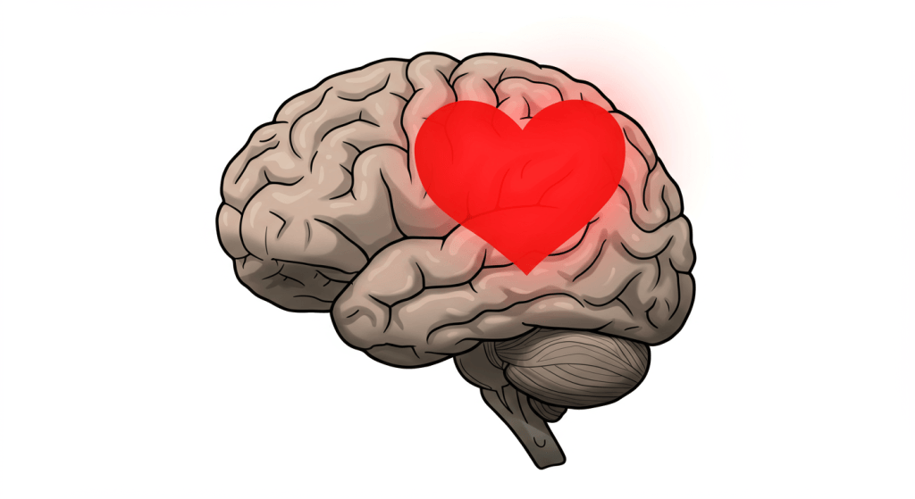 Brain illustration representing the reticular activating system and its role in love and marriage.