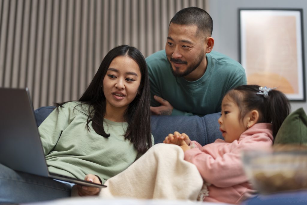 Emotionally healthy family spending time together, showing impact of marital growth