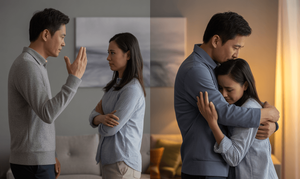 Real marriage moments-conflict and connection side by side