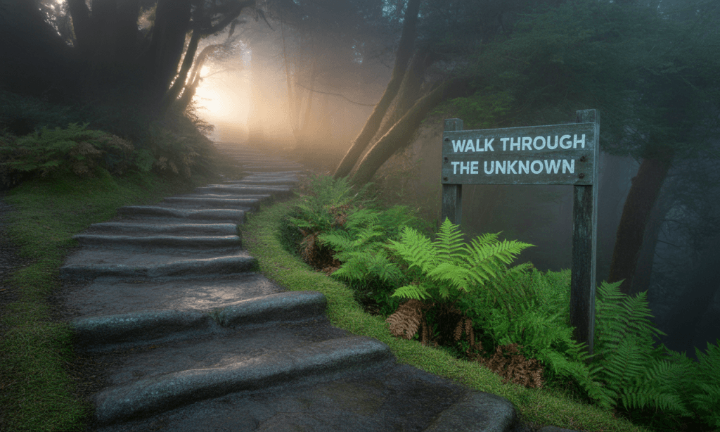 Forest trail metaphor for learning in marriage by doing-action today